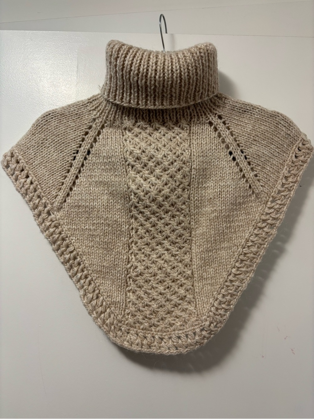 Hand knit wool turtleneck dickie
